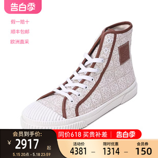 板鞋 罗意威LOEWE秋新品 高帮休闲鞋 logo提花帆布鞋 男士 M816282X31