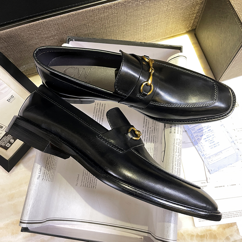 卡诺威士乐福鞋男真皮马衔扣