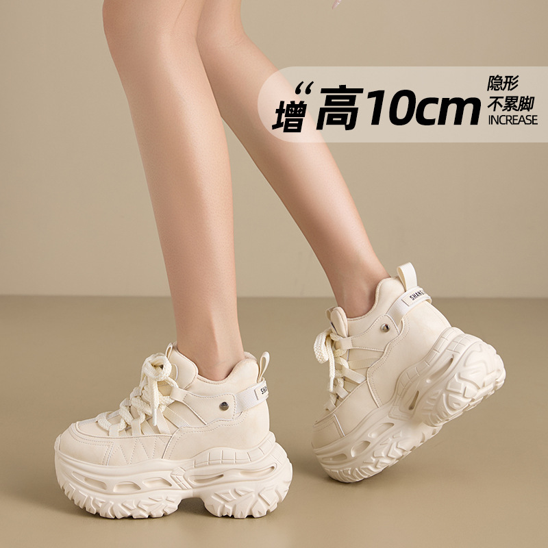 厚底老爹鞋女鞋子春秋百搭ins潮内增高运动松糕休闲鞋女