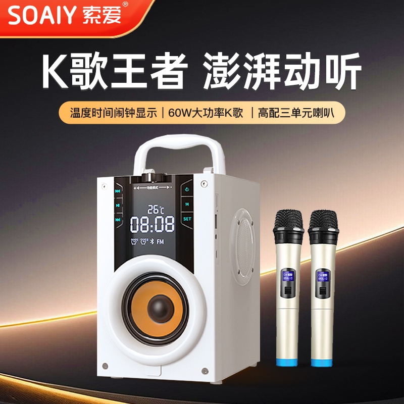 索爱Q22家庭ktv音响箱套装话筒家