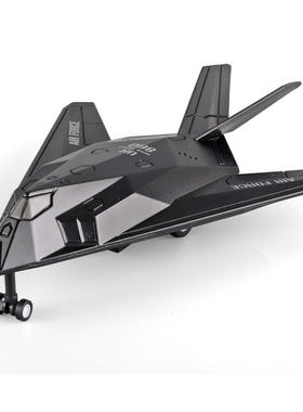新款 合金F117战斗机回力声光儿童飞机玩具模型独立彩盒