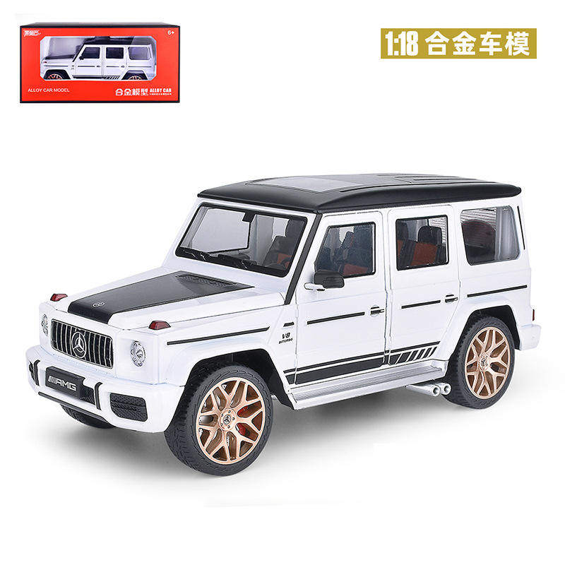 新款 [泡沫盒] 1:18 G63越野车六开门避震合金声光玩具车模型