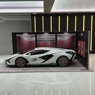 合金车模1:32和1比24PVC地下停车场建筑模型直播场景摆设灯光摆件