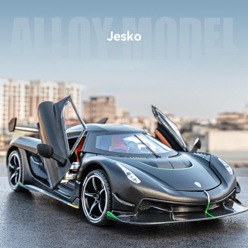 车致1:24柯尼赛格Jesko 仿真超跑合金汽车模型声光车玩具车代