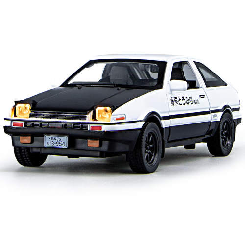 新款 跨境外贸盒装AE86轿车1/32仿真儿童声光合金模型