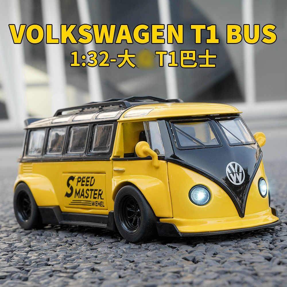 新款1:32大中T1复古巴士合金车模型仿真改装版中巴摆件儿童玩具车,模玩/动漫/周边/娃圈三坑/桌游,火车/摩托/汽车模型,淘宝优惠券,粉丝福利购,淘宝优惠卷