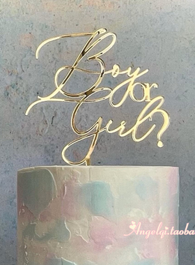 Gender Reveal Cake Topper婴儿出生性别揭示蛋糕插牌BabyShower