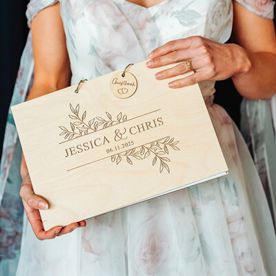 定制婚礼宾客本纪念薄结婚礼物纪念相册 Personalised Guest Book