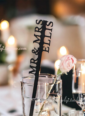 Personalized Drink Stirrers 定制字母婚礼派对鸡尾酒饮料搅拌棒