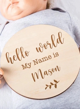 Baby Name Announcement 定制婴儿出生纪念名字木牌宝宝拍摄道具