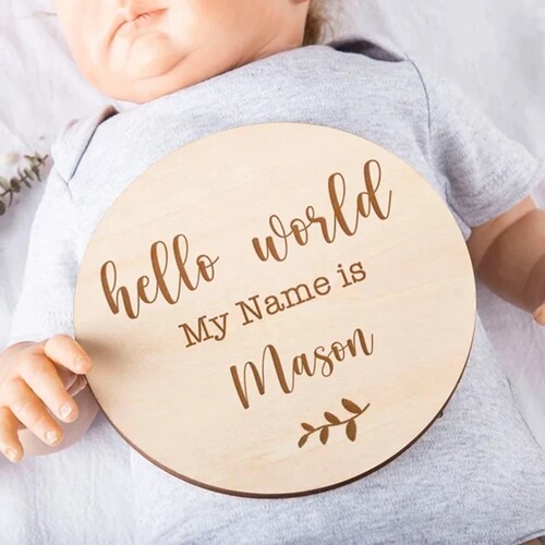 Baby Name Announcement 定制婴儿出生纪念名字木牌宝宝拍摄道具