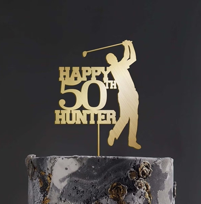Personalised golf birthday cake topper定制高尔夫生日蛋糕插牌