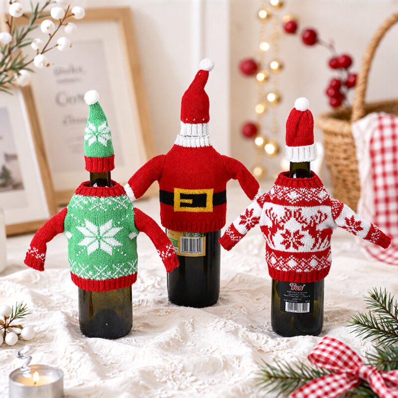 Christmas decoration圣诞节红酒香槟装扮酒瓶套圣诞装饰圣诞礼物