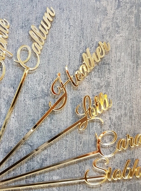 定制名字婚礼鸡尾酒搅拌棒生日派对饮料搅拌器 Drink stirrers