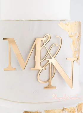 Wedding Initials Cake Charm定制婚礼首字母蛋糕插牌Cake Topper