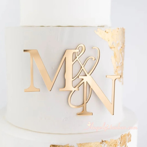 Wedding Initials Cake Charm定制婚礼首字母蛋糕插牌Cake Topper