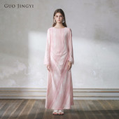 GUO 连衣长裙女士两色 圆领气质长袖 JINGYI2026春夏新款 印花长袖