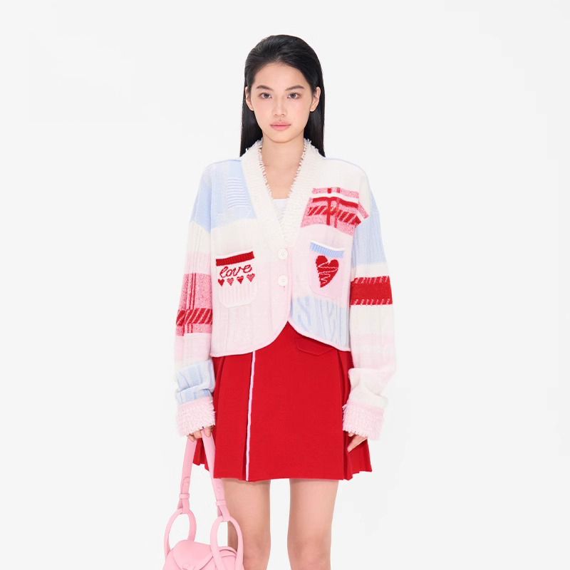 CHAU.RISING/洲升撞色羊绒开衫