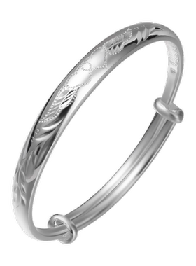 伸缩简约风七夕母亲节纯银手镯