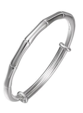 竹节正品推拉伸缩刻字妈妈银手镯