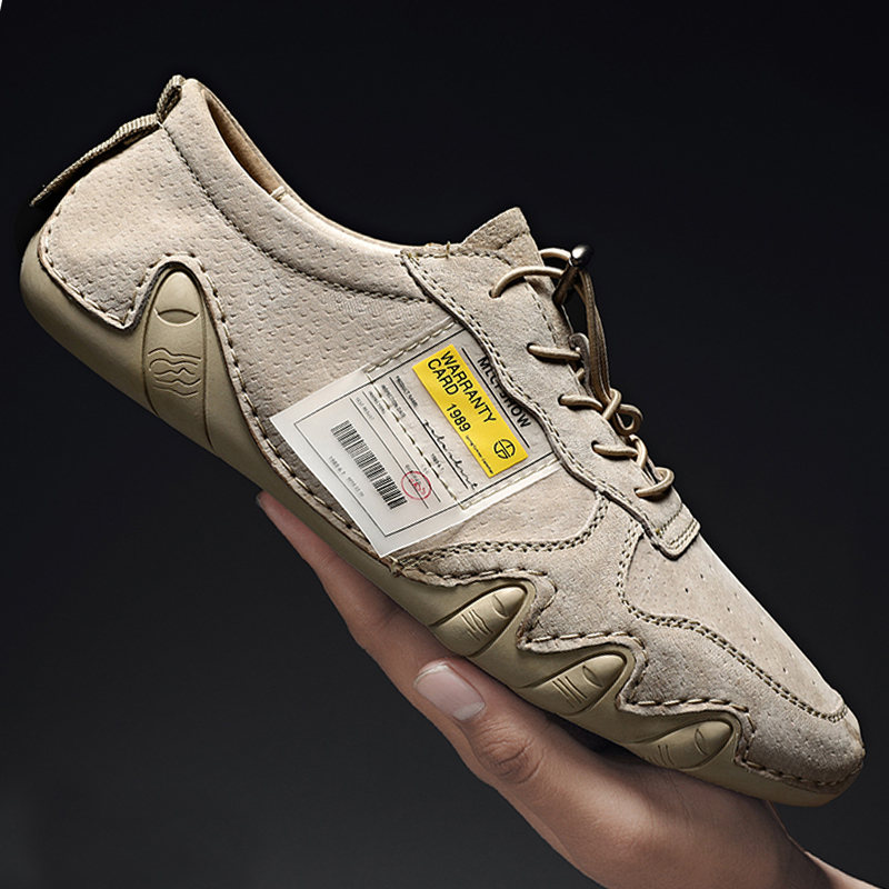 男士透气百搭真皮运动休闲皮鞋