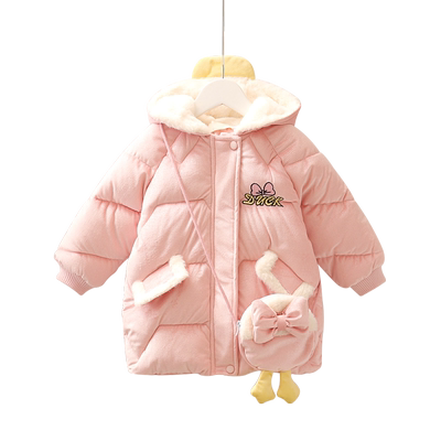 加绒加厚丝绒棉服中长款保暖棉服