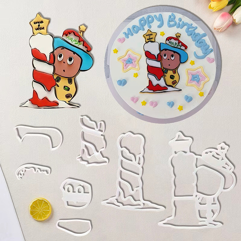 卡通人物星星人翻糖压切模具儿童搞怪蜡图案烛烘焙蛋糕装饰模具
