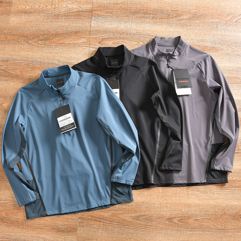 外贸尾货长袖户外速干凉感T恤