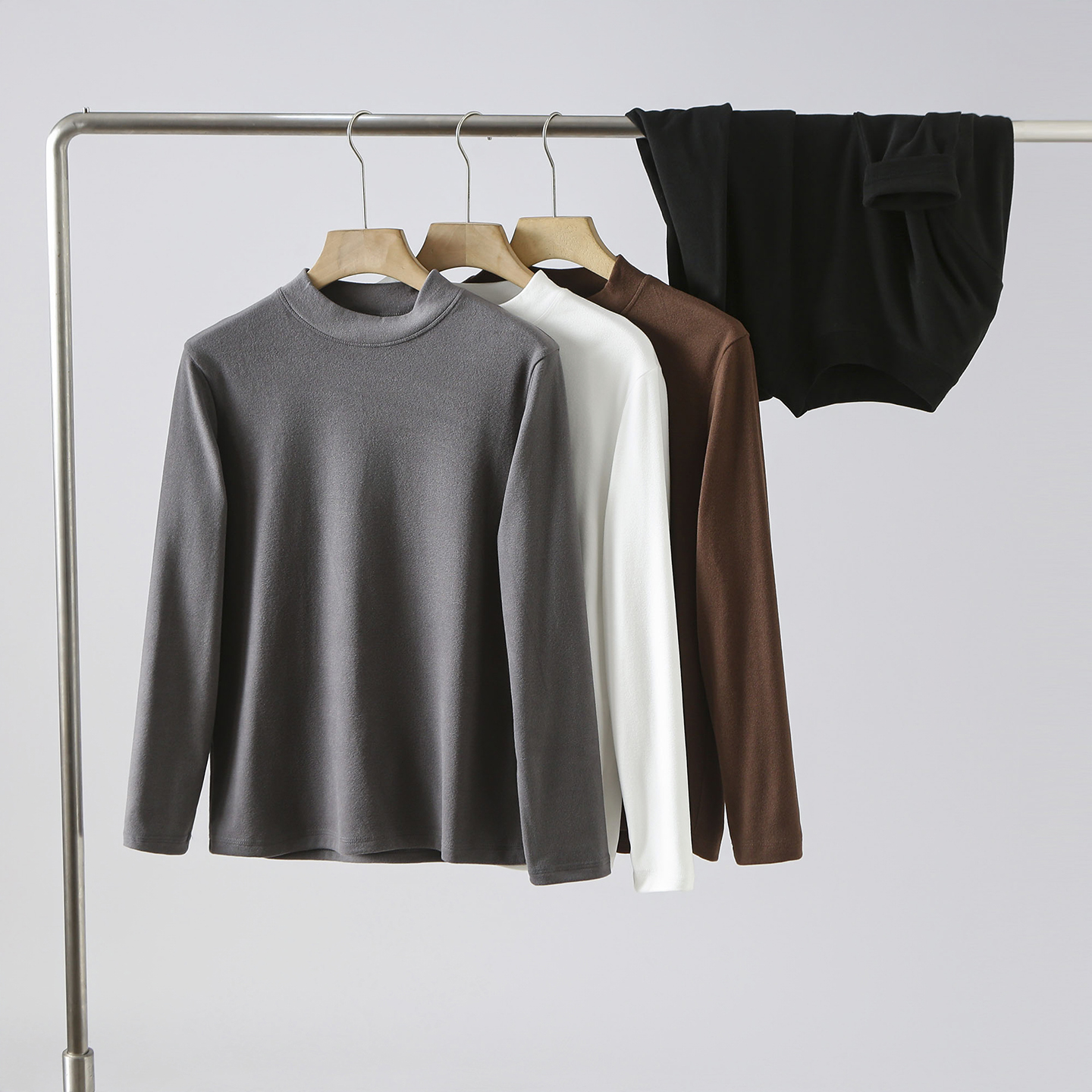 【升级款~双面德绒+半高领】秋冬季男士简约百搭保暖长袖打底衫潮