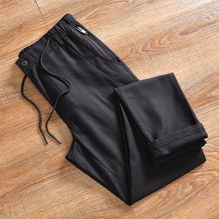 23苎麻 外贸尾货 夏季 休闲百搭修身 77棉 男士 棉麻长裤 柜299