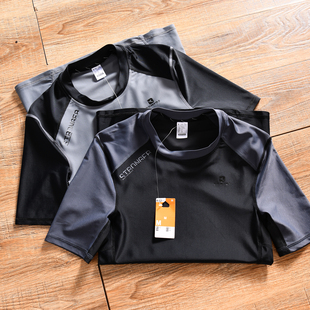 高弹力 3D立裁 夏季 男士 潮 户外休闲健身运动紧身T恤短袖 捡漏