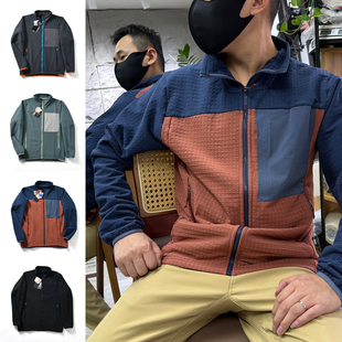 3D立裁 户外立领休闲开衫 方格绒 男士 运动抓绒夹克外套 秋冬季