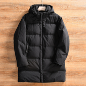 外贸尾货 压胶锁绒 冬季 男士 羽绒服潮 商务休闲中长款 90白鸭绒