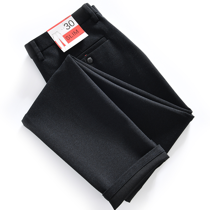 【柜299+色织微磨毛！外贸尾货】秋冬季男士商务休闲修身直筒西裤