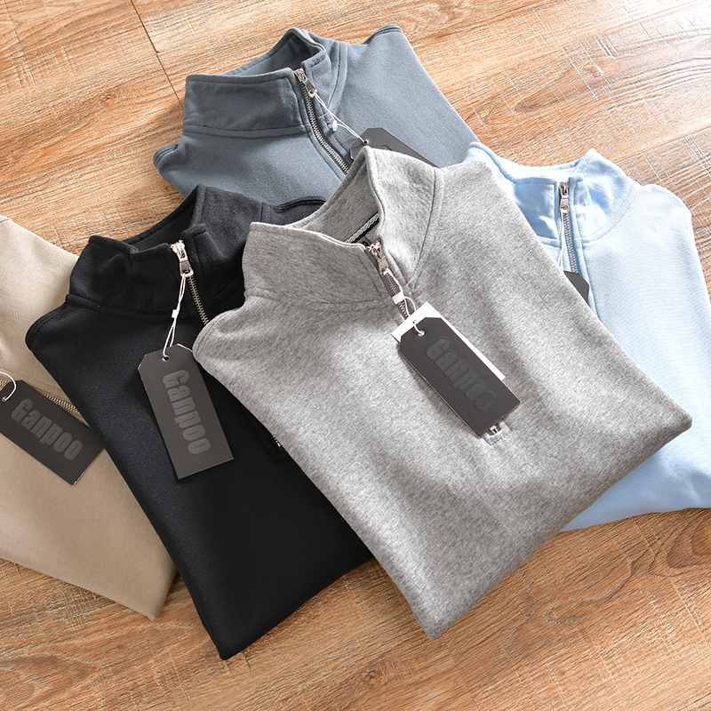 毛圈料外贸尾货立领套头卫衣