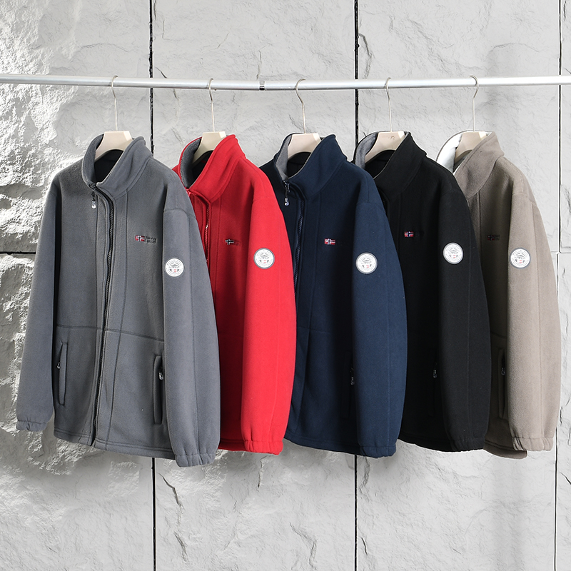 双面绒加厚抗寒户外运动夹克立领