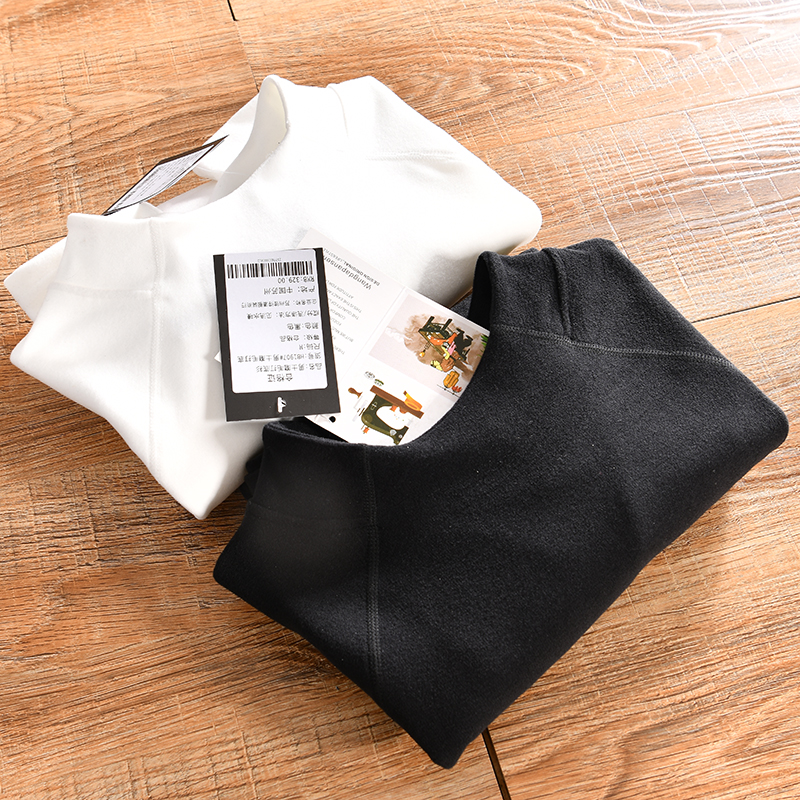 【德绒+半高领~ODM订单】秋冬男士休闲百搭纯色高弹打底衫长袖T恤