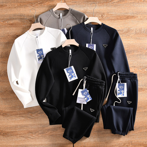 外贸尾货秋冬款太空棉运动套装