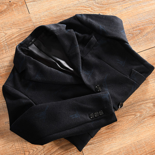 【柜908+45.8羊毛-外贸尾货】秋冬季男士商务休闲中长款毛呢大衣