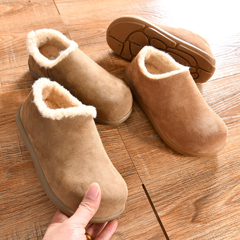 【牛皮绒皮+内里短毛绒~外贸尾货】秋冬女士加绒加厚勃肯豆豆棉鞋,女鞋,乐福鞋（豆豆鞋）,淘宝优惠券,粉丝福利购,淘宝优惠卷
