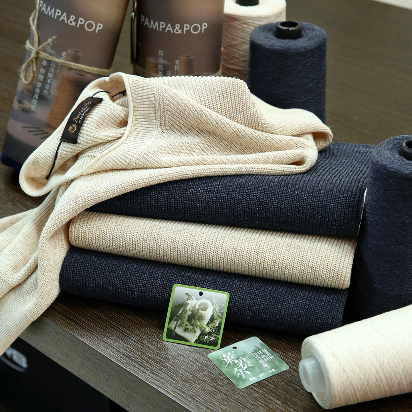 【柜1.3K~老钱风+天丝/亚麻~针织缕空】夏季意式休闲圆领短袖T恤