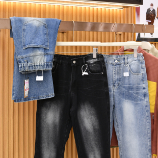 磨白工艺 春季 牛仔裤 日单小众 潮 休闲喇叭裤 水洗复古 时尚 男士