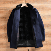 门店1698 男士 轻商务 皮草内胆 冬季 时尚 休闲三合一毛呢大衣