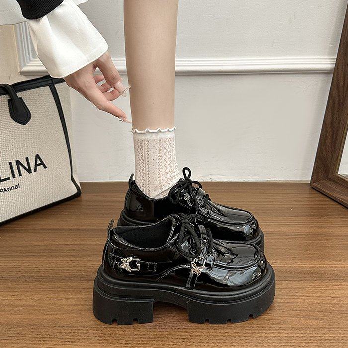 踩屎感女鞋软皮粗跟厚底乐福鞋女2026新款豆豆鞋英伦风黑色小皮鞋,女鞋,乐福鞋（豆豆鞋）,淘宝优惠券,粉丝福利购,淘宝优惠卷