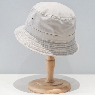 日系纯棉小盆帽春夏季 显脸小渔夫帽女百搭防晒遮阳小帽檐透气 新款
