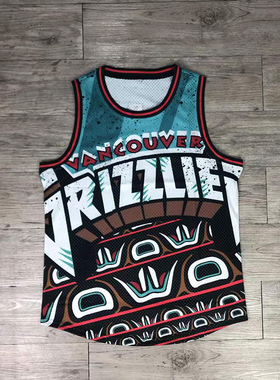 dpoy原创设计灰熊队贾莫兰特训练服夏季透气速干无袖美式背心圆领