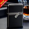 zippo打火機正版美國原裝經典黑冰拉鏈拉鎖男士生日禮物zppo