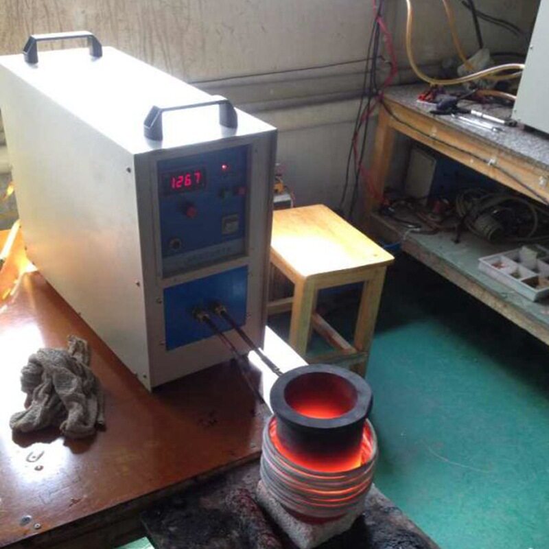 新款现代家用220v高频融金炉熔金熔银熔铜炉小型实验高频熔炼电炉