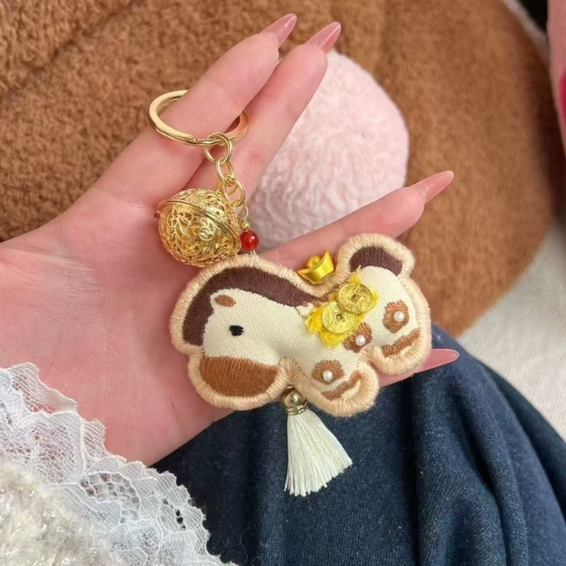 diy手工刺绣小马材料包创意礼品钥匙扣挂件送男女友父亲新年礼物