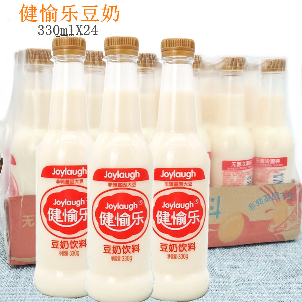 新货健愉乐豆奶饮料植物蛋白饮料300ml24瓶整箱 无菌冷灌装大豆